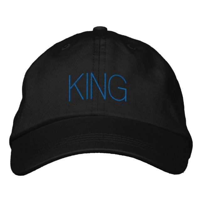 New Printed Name Text King-Hat Handsome Trucker Embroidered Hat (Front)