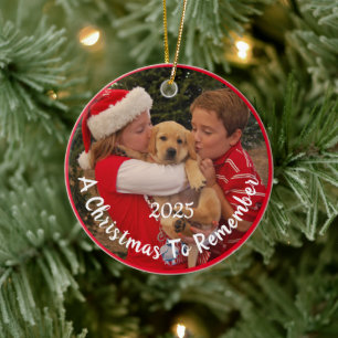 New Puppy for Christmas - Customizable Ceramic Orn Tree Decoration