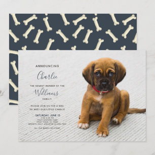 New Puppy Kitten Adoption Announcement Photo