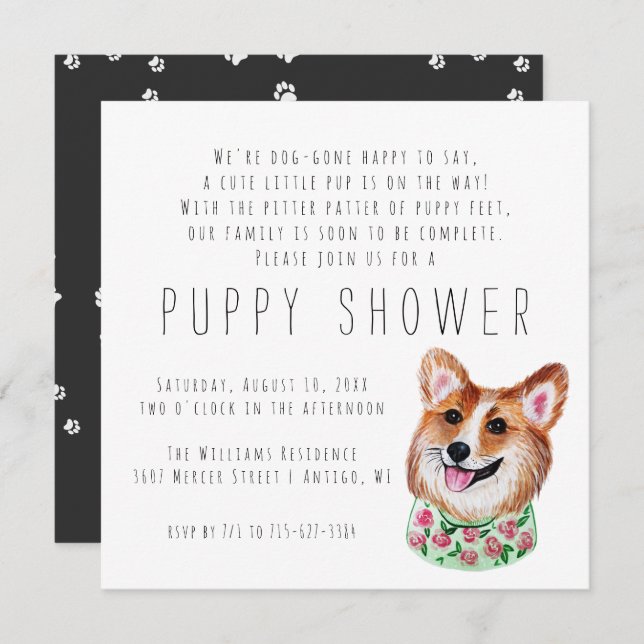 New Puppy | Puppy Shower Invitation (Front/Back)