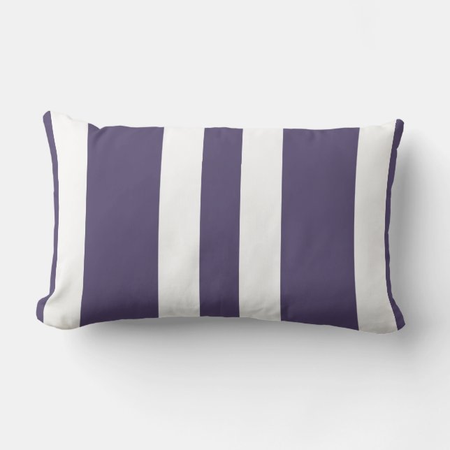 New Purple Plum & White Stripe Lumbar Pillow Gift (Front)