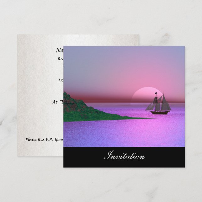 New Purple Popular Invitation Ship (Front/Back)