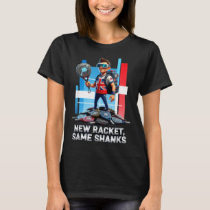 New Racket Same Shanks Funny British Padel Comic H T-Shirt