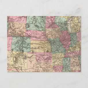 New rail road map of the United States Postcard