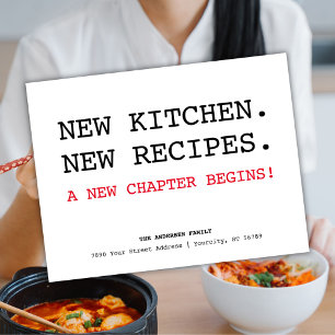 New Recipes Address Simple Minimalist Moving Announcement Postcard