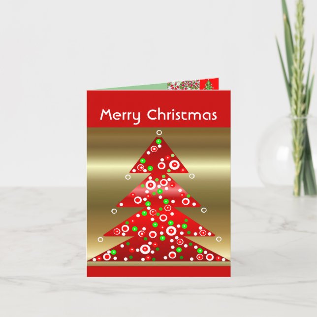 New Red Gold & Green Custom Christmas Cards (Front)