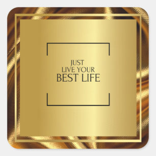 "New Reflection: You Are Greatness" Black and Gold Square Sticker