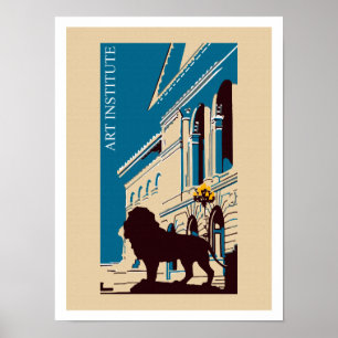 New Retro art institute Chicago advertising Poster