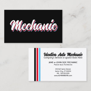 NEW retro mechanic Business Card