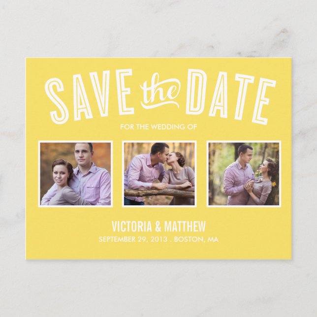NEW RETRO | SAVE THE DATE ANNOUNCEMENT POSTCARD (Front)