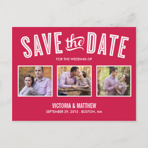 NEW RETRO SAVE THE DATE ANNOUNCEMENT POSTCARD