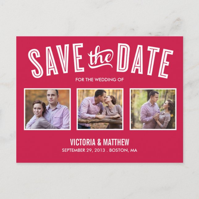 NEW RETRO | SAVE THE DATE ANNOUNCEMENT POSTCARD (Front)
