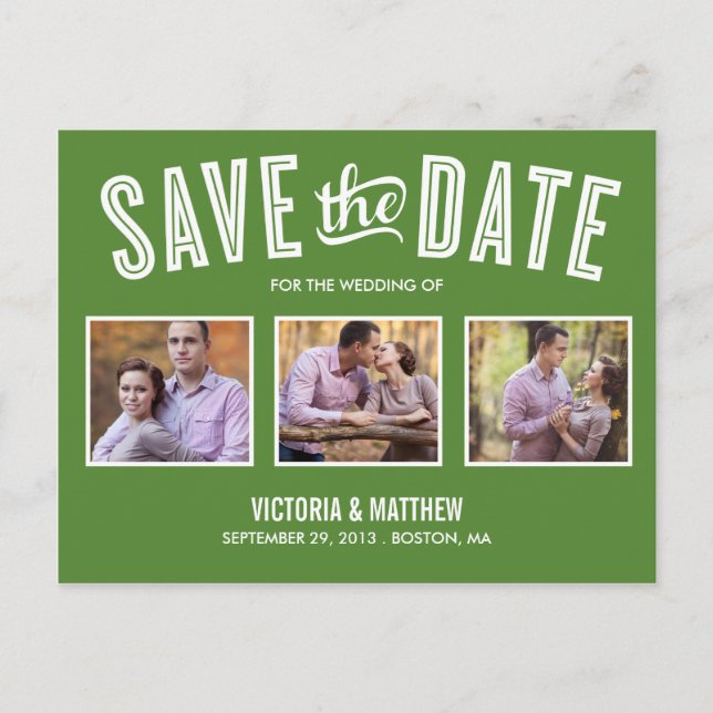 NEW RETRO | SAVE THE DATE ANNOUNCEMENT POSTCARD (Front)