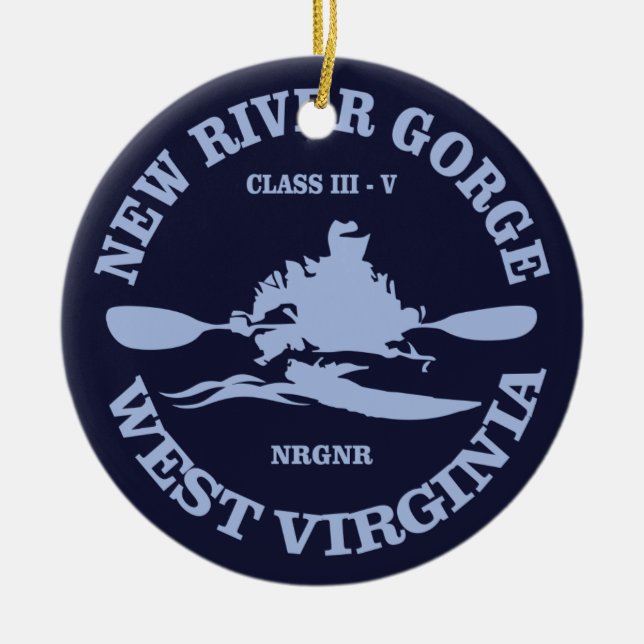 New River Gorge Ceramic Tree Decoration (Front)