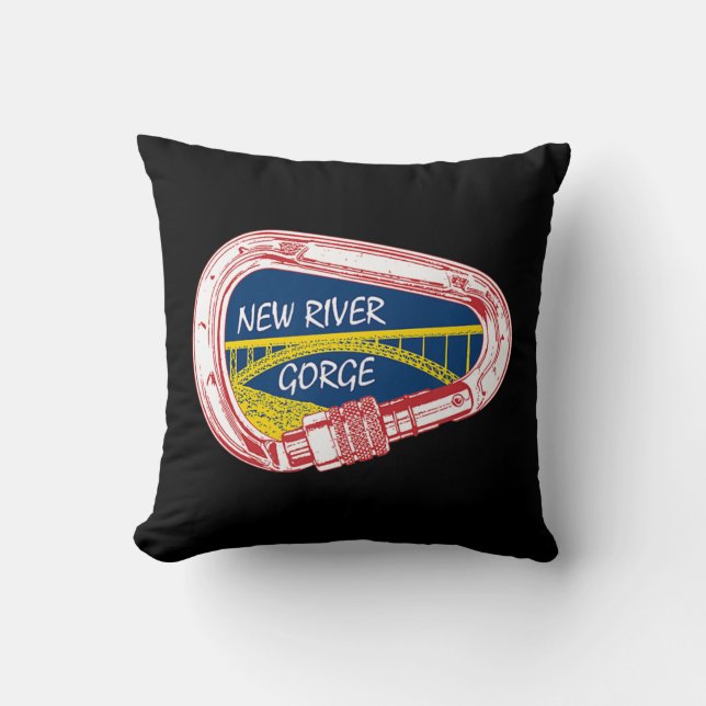 New River Gorge Climbing Carabiner  Cushion (Front)