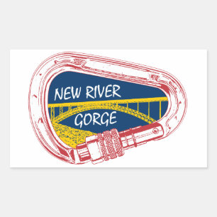 New River Gorge Climbing Carabiner Rectangular Sticker