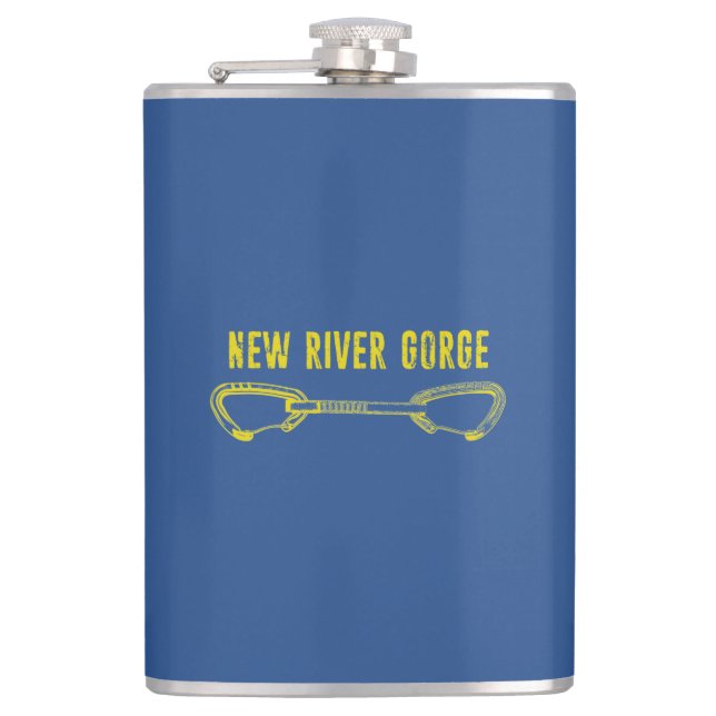 New River Gorge Climbing Quickdraw Hip Flask (Front)