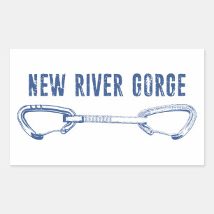 New River Gorge Climbing Quickdraw Rectangular Sticker