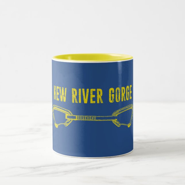 New River Gorge Climbing Quickdraw Two-Tone Coffee Mug (Center)