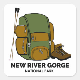 New River Gorge National Park Backpack Square Sticker