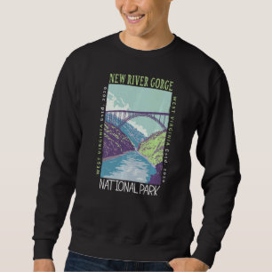New River Gorge National Park Bridge Distressed Vi Sweatshirt
