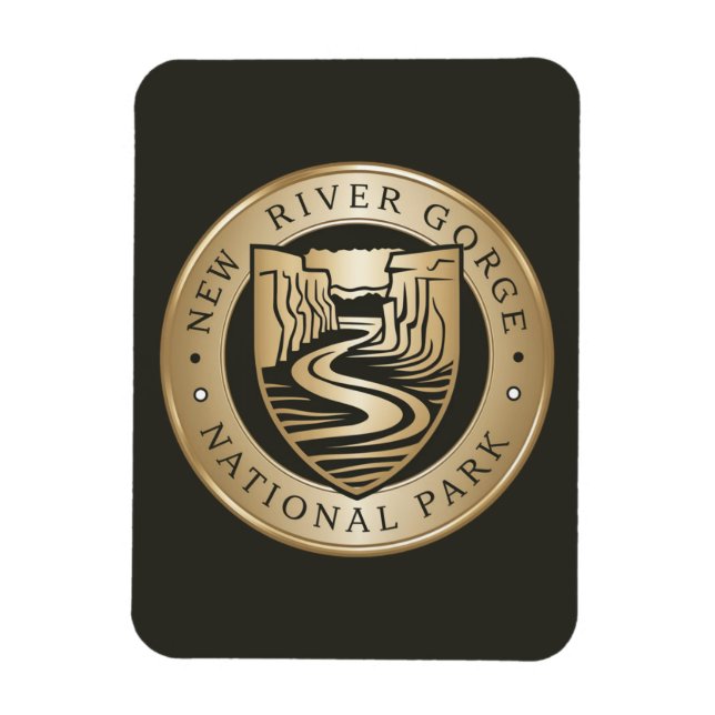 New River Gorge National Park Golden Emblem Magnet (Vertical)