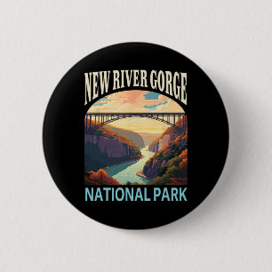 New River Gorge National Park Hiking Camping Trip 6 Cm Round Badge