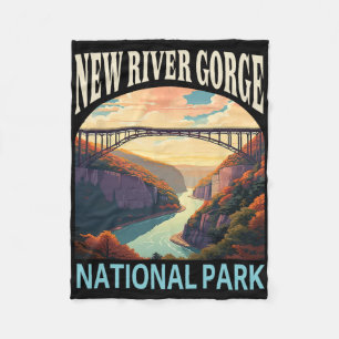 New River Gorge National Park Hiking Camping Trip Fleece Blanket