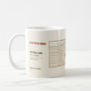 New River Gorge National Park Hiking Trail Map Mug