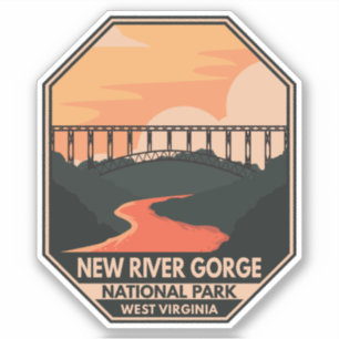 New River Gorge National Park Minimal Retro Emblem