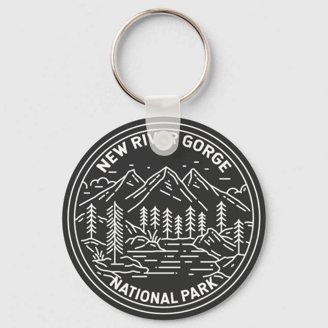 New River Gorge National Park Monoline  Key Ring (Front)