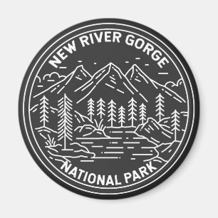 New River Gorge National Park Monoline   Magnet
