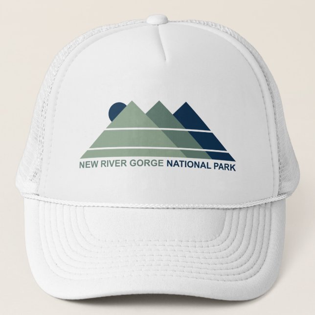 New River Gorge National Park Mountain Sun Trucker Hat (Front)