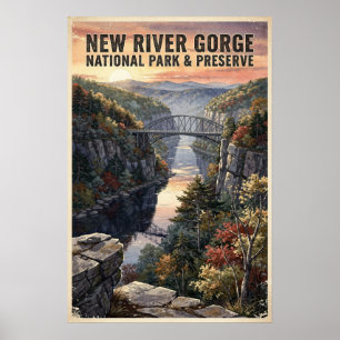 New River Gorge National Park & Preserve Vintage Poster
