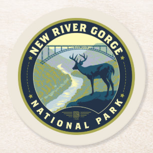 New River Gorge National Park Round Paper Coaster