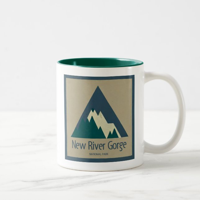 New River Gorge National Park Rustic Two-Tone Coffee Mug (Right)
