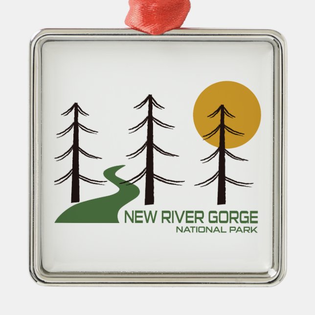 New River Gorge National Park Trail Metal Tree Decoration (Front)