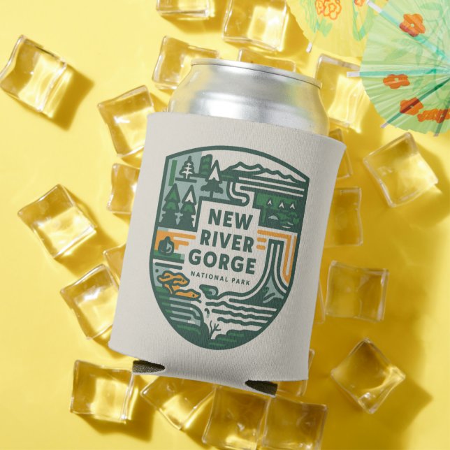 New River Gorge National Park Travel Emblem Can Cooler (In Situ Summer)