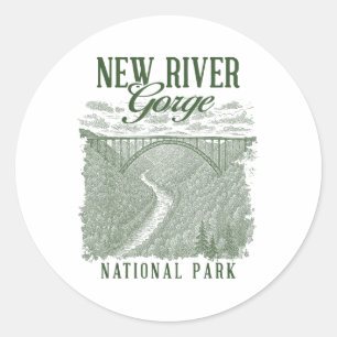 New River Gorge National Park Traveling Nature Exp Classic Round Sticker