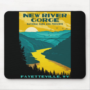 New River Gorge National Park Vintage Wpa Ster Sty Mouse Mat
