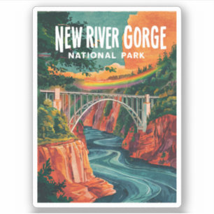 New River Gorge National Park Watercolor Design