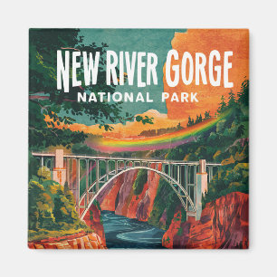 New River Gorge National Park Watercolor Design Magnet