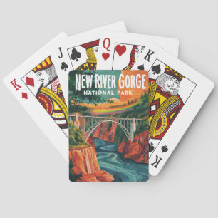 New River Gorge National Park Watercolor Design Playing Cards