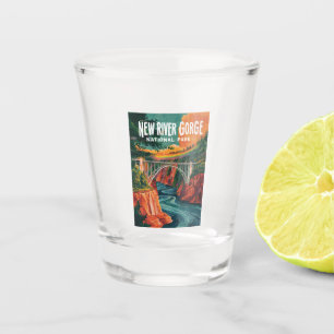 New River Gorge National Park Watercolor Design Shot Glass