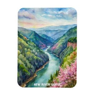 New River Gorge National Park Watercolor Painting Magnet