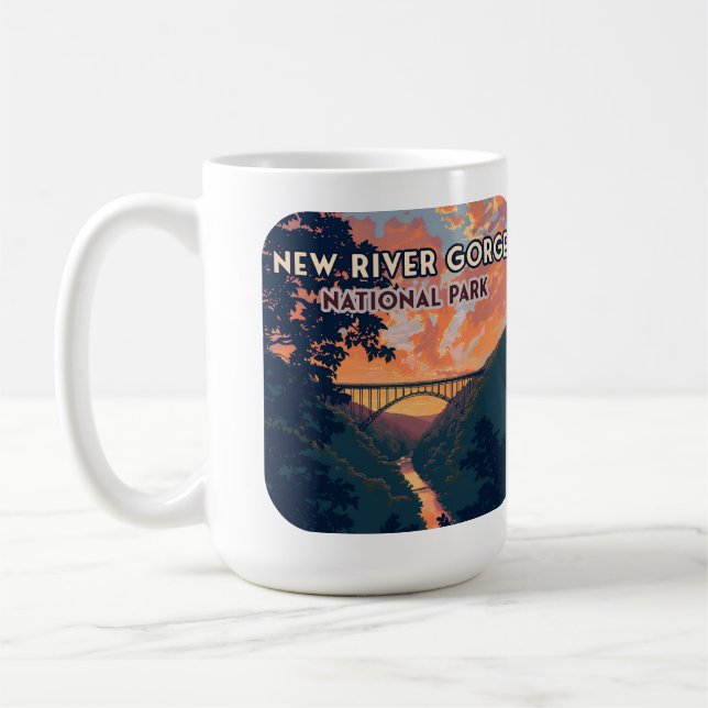 New River Gorge National Park West Virginia Bridge Coffee Mug (Left)
