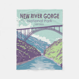 New River Gorge National Park West Virginia Bridge Fleece Blanket