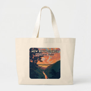 New River Gorge National Park West Virginia Bridge Large Tote Bag