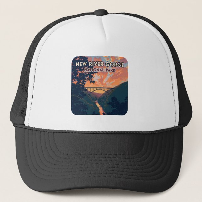 New River Gorge National Park West Virginia Bridge Trucker Hat (Front)