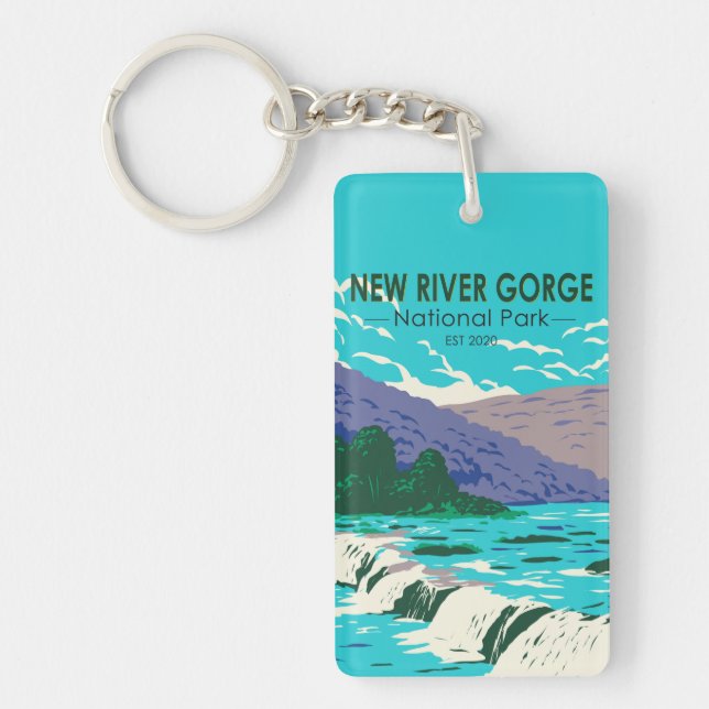 New River Gorge National Park West Virginia Key Ring (Front)